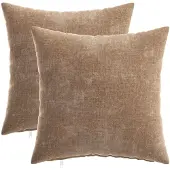 vidaXL Kissenbezug 2 stk. HEERLEN Braun 40 x 40 cm Chenille-Stoff