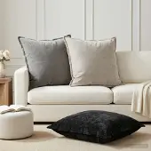 vidaXL Kissenbezug 6 stk. HOUTEN Dunkelgrau 80 x 80 cm Chenille-Stoff