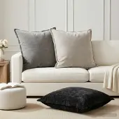 vidaXL Kissenbezug 6 stk. HOUTEN Dunkelgrau 65 x 65 cm Chenille-Stoff
