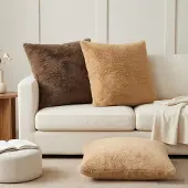 vidaXL Kissenbezug 6 stk. HEERLEN Creme 65 x 65 cm Faux Kaninchenfell