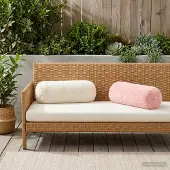 vidaXL Kissenbezug 2 stk. HEERLEN Rosa Ø 15 x 40 cm Faux Kaninchenfell