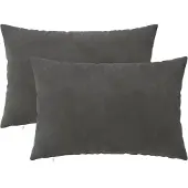 vidaXL Kissenbezug 2 pcs HEERLEN Dunkelgrau 50 x 80 cm Samt