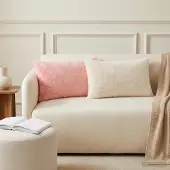vidaXL Kissenbezug 6 stk. HEERLEN Rosa 30 x 50 cm Faux Kaninchenfell