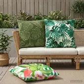 vidaXL Kissenbezug 2 pcs HEERLEN Blattmuster 80 x 80 cm Polyester