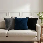 vidaXL Kissenbezug 2 stk. HOUTEN Schwarz 40 x 40 cm Faux Kaninchenfell