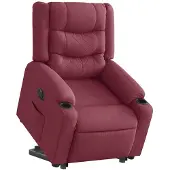 vidaXL Relaxsessel mit Aufstehhilfe Elektrisch Weinrot Stoff