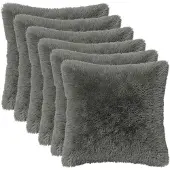 vidaXL Kissenbezug 6 pcs HEERLEN Hellgrau 45 x 45 cm PV Fleece