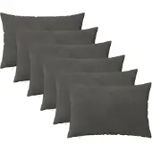 vidaXL Kissenbezug 6 pcs HEERLEN Dunkelgrau 50 x 80 cm Samt