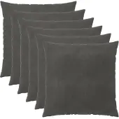 vidaXL Kissenbezug 6 pcs HEERLEN Dunkelgrau 55 x 55 cm Samt