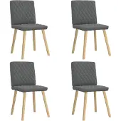 vidaXL Esszimmerstühle 4 Stk. Dunkelgrau Stoff