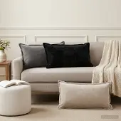 vidaXL Kissenbezug 2 stk. HOUTEN Dunkelgrau 40 x 80 cm Chenille-Stoff