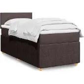vidaXL Boxspringbett mit Matratze Dunkelbraun 80x200 cm Stoff