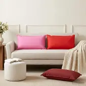 vidaXL Kissenbezug 6 stk. HOUTEN Weinrot 40 x 80 cm Polyester