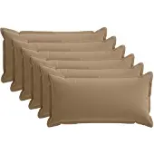 vidaXL Kissenbezug 6 stk. HOUTEN Taupe 40 x 80 cm Polyester
