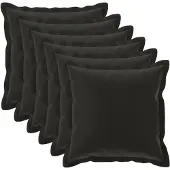 vidaXL Kissenbezug 6 stk. HOUTEN Schwarz 70 x 70 cm Polyester
