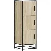vidaXL Highboard Sonoma-Eiche 35,5x35x106,5 cm Holzwerkstoff Metall