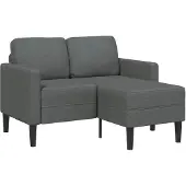 vidaXL 2-Sitzer-Sofa mit Chaiselongue L-förmig Dunkelgrau 125 cm Stoff
