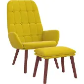 vidaXL Relaxsessel mit Hocker Gelb Samt
