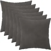 vidaXL Kissenbezug 6 pcs HEERLEN Dunkelgrau 35 x 35 cm Samt