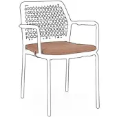 Bizzotto 4er-Set Sitzkissen Rajada - Olefin, wasserabweisend, abnehmbar, Kupfer