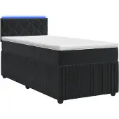 Syfax Boxspringbett mit Matratze Schwarz 100 x 200 cm Samt
