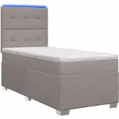 Syfax Boxspringbett mit Matratze Taupe 100 x 200 cm Stoff