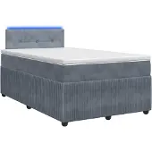 Syfax Boxspringbett mit Matratze Dunkelgrau 120 x 190 cm Samt