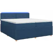 Syfax Boxspringbett mit Matratze mit Kopfteil Blau 200 x 200 cm Stoff