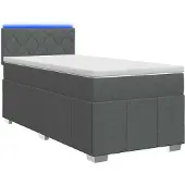 vidaXL Boxspringbett mit Matratze Dunkelgrau 90 x 190 cm Stoff