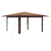 Syfax Pavillon ohne Seitenwand 4 x 4 m Beige und Braun