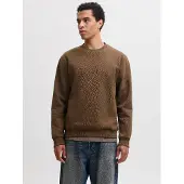 Jack & Jones Herren Sweatshirt JJEBRADLEY SWEAT CREW Relaxed Fit 12249341 Cocoa M