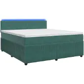 vidaXL Boxspringbett mit Matratze Dunkelgrün 180 x 200 cm Samt