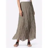 HEINE Schlupfrock "Rock Bahnenrock mit Crinkle-Effekt", Damen, Gr. 34, beige (taupe), Crash, , Modisch, Röcke Schlupfrock