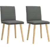 vidaXL Esszimmerstühle 2 Stk. Dunkelgrau Stoff