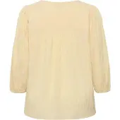 KAFFE CURVE Langarmbluse "Damen Bluse langarm KCmaisie", Damen, Gr. 52, gelb (sunlight), Obermaterial: 98% Baumwolle CO. 2% Elasthan EL., Blusen Langarmbluse