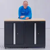 Datona Basic Werkbank mit Eichenholz-Arbeitsplatte - 136 cm
