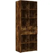 vidaXL Highboard Räuchereiche 70x42,5x185 cm Holzwerkstoff