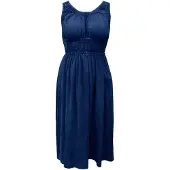 Apricot Midikleid "Midi-Kleid mit Häkelspitze und Smokarbeit" Smokarbeit