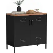 HOMCOM Stahl Kommode Sideboard Metallschrank mit 4 Fächern, Doppeltüren
