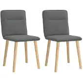 vidaXL Esszimmerstühle 2 Stk. Dunkelgrau Stoff