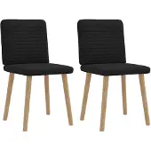 vidaXL Esszimmerstühle 2 Stk. Schwarz Stoff