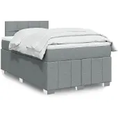 vidaXL Boxspringbett mit Matratze Hellgrau 120x190 cm Stoff