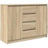 vidaXL Sideboard mit Schubladen Sonoma-Eiche 100,5x35x76 cm
