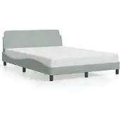vidaXL Bettgestell "Dover" Hellgrau 120x200 cm Samt