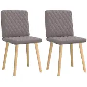 vidaXL Esszimmerstühle 2 Stk. Taupe Stoff