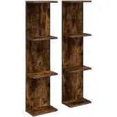 vidaXL Wandregal 2 stk. Raucheiche 25 x 15 x 100 cm Holzwerkstoff