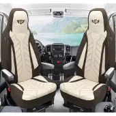 BREMER SITZBEZÜGE Wohnmobil Sitzbezüge & Schonbezüge für Ford Nugget Transit Custom | Passgenaue Vordersitzbezüge | Teilintegriert, Kastenwagen & Alkoven | Sitzbezug Fahrer & Beifahrersitz