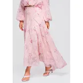 Larica Spódnica maxi rozkloszowana elegancka OW-GL-E0008 rose S