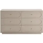 Vente-unique Kommode 6 Schubladen - Beige und Gold - VALONIRO