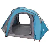 vidaXL Trekkingzelt mit Regenplane wasserabweisend 3 Personen Blau
